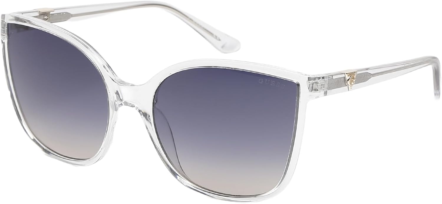 

GUESS женские солнцезащитные очки Injected Sun Glasses Round, Crystal/Gradient Smoke
