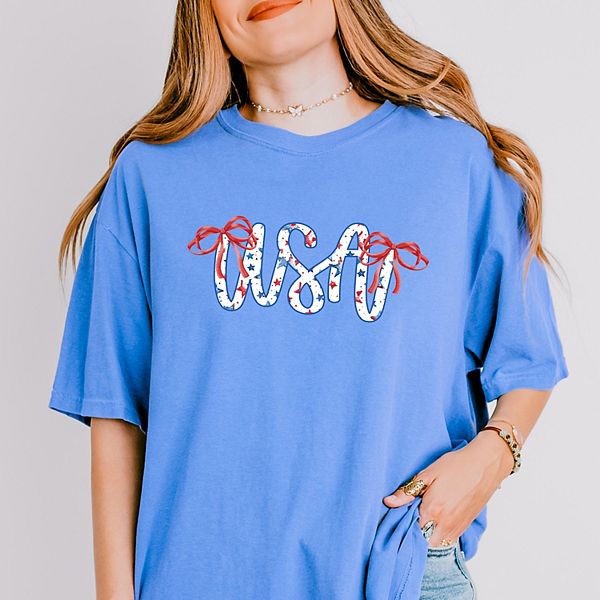 

Футболка Usa cursive coquette garment dyed Simply Sage Market, Зеленый, Футболка Usa cursive coquette garment dyed Simply Sage Market