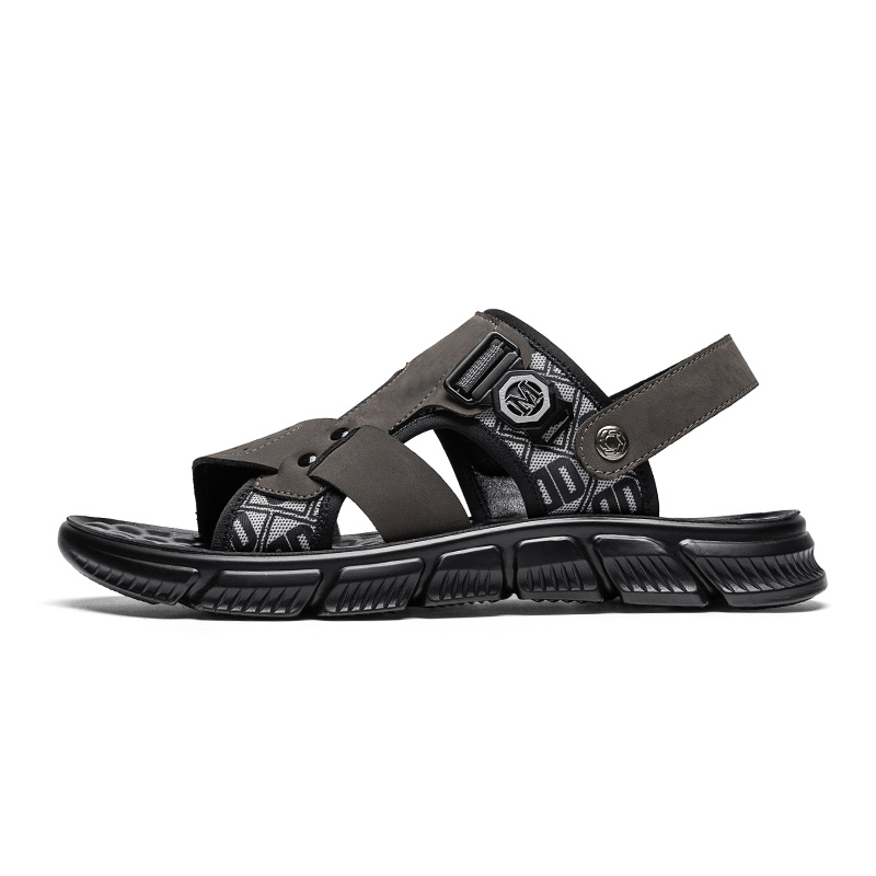 CALIFBULL Мужские пляжные сандалии Black/Gray, цвет Black[Leather Shoe Size: Size 40 in This Model = Athletic Shoes 41] — фото 2