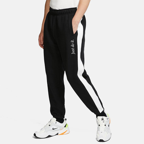 Брюки sportswear jdi embroidered alphabet contrasting colors fleece knit bundle feet sports long pants black Nike, черный — фото 3