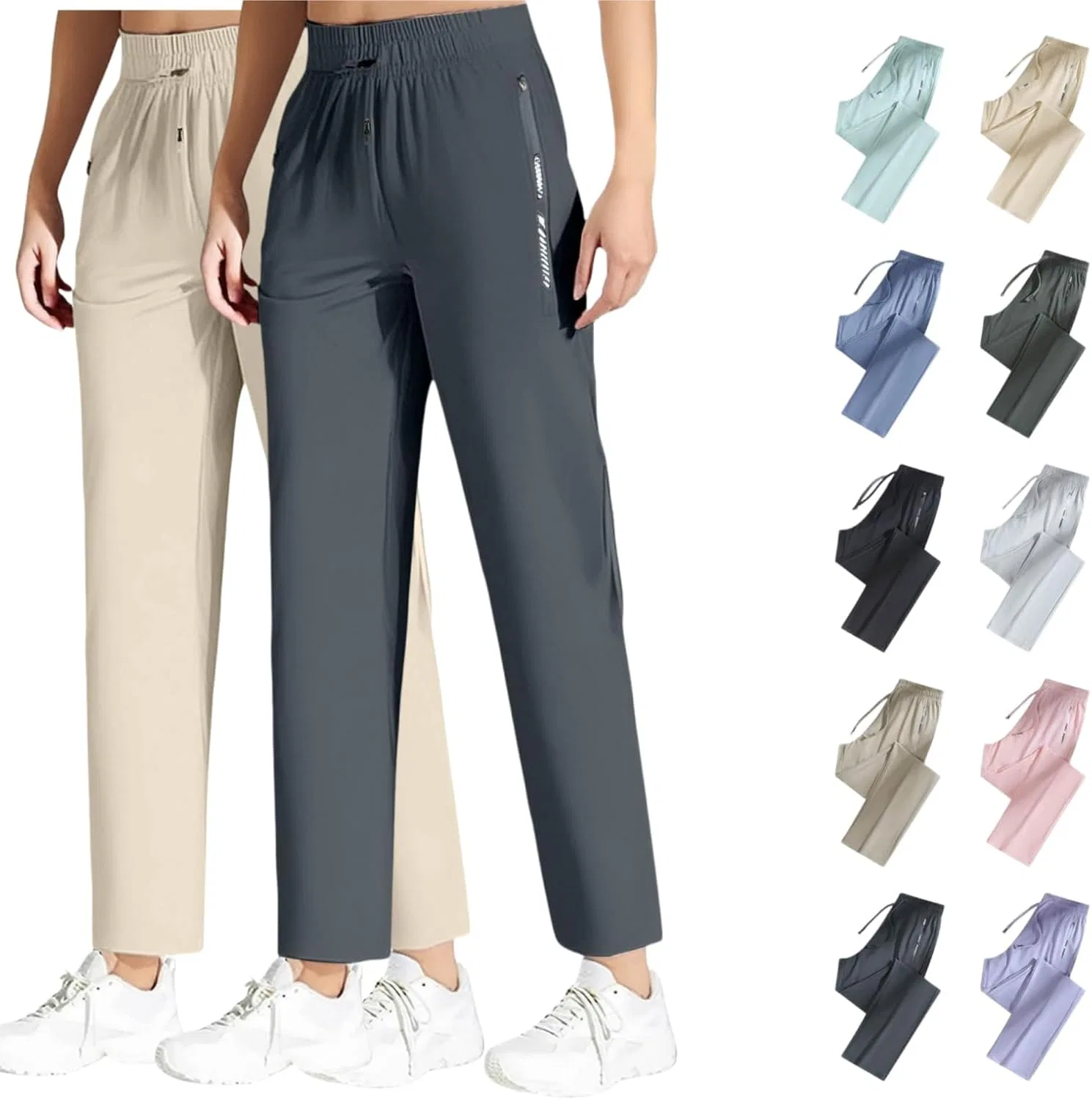 Женские спортивные брюки, быстросохнущие, Generic, Z1-beige+dark Gray