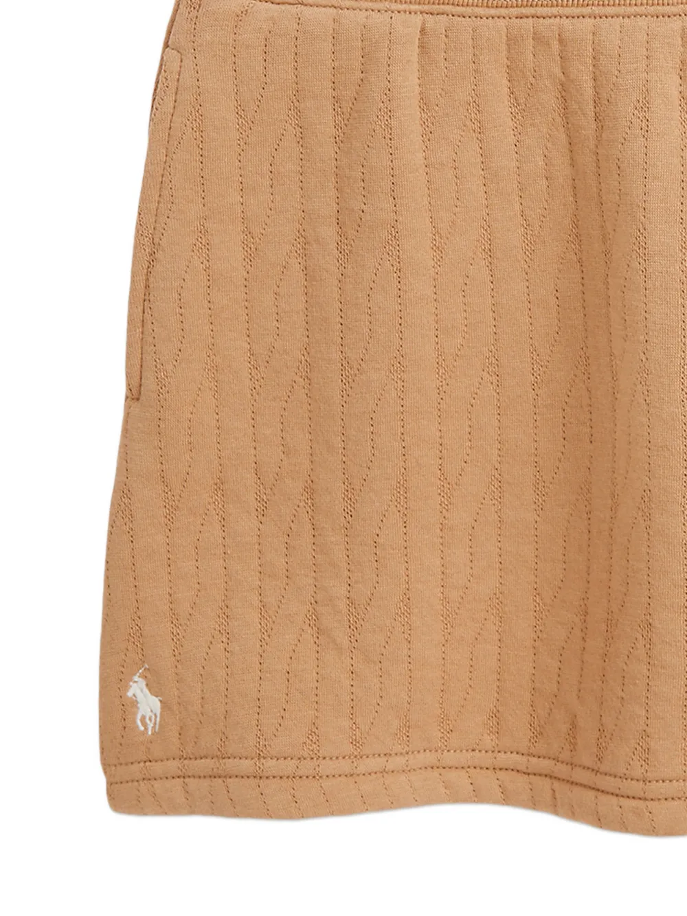 Стеганная мини-юбка Polo Ralph Lauren Kids, бежевый — фото 4