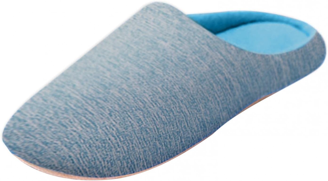 

Тапочки Aniywn для мужчин и женщин с эффектом памяти, удобные тапочки из хлопковой смеси с закрытым носком, домашние тапочки на выход, небесно-голубой