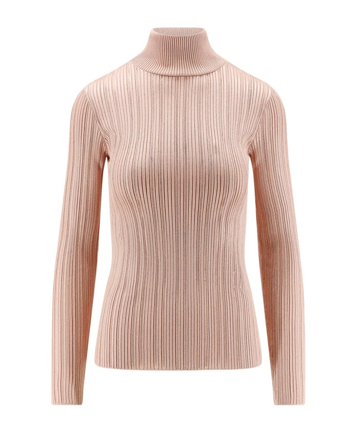 

Итальянский свитер с высоким воротником и длинными рукавами Elisabetta Franchi, бежевый