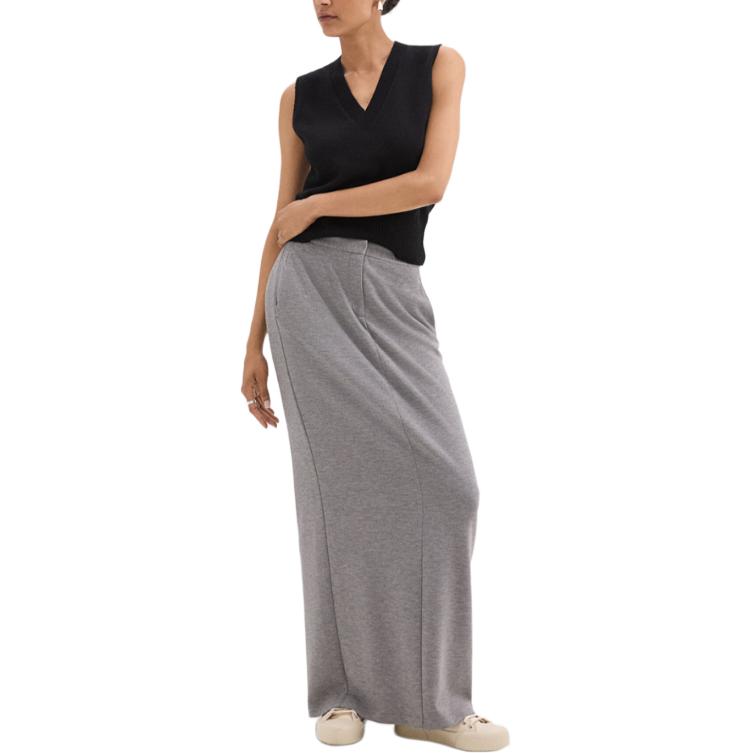 

Повседневная длинная юбка для женщин Gray/Oat THEORY, серый