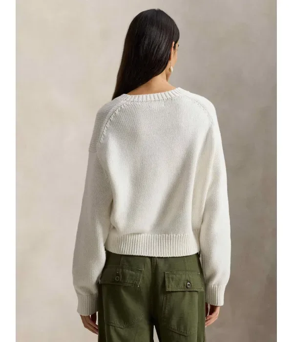 Свитер relaxed fit Polo Ralph Lauren, белый — фото 3