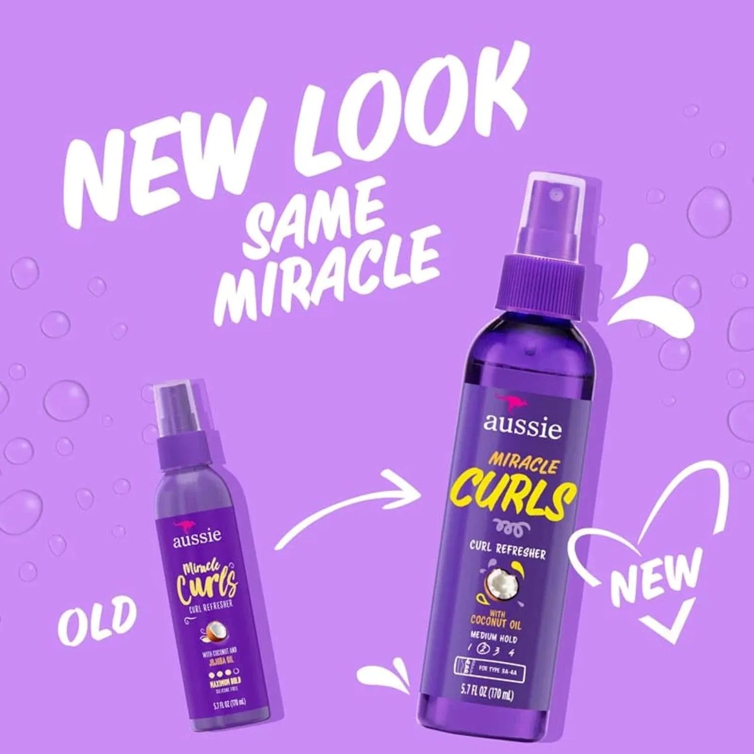 Спрей-гель для вьющихся волос «Miracle Curls Maximum Hold Curl Freshener» от Aussie Aussie — фото 2