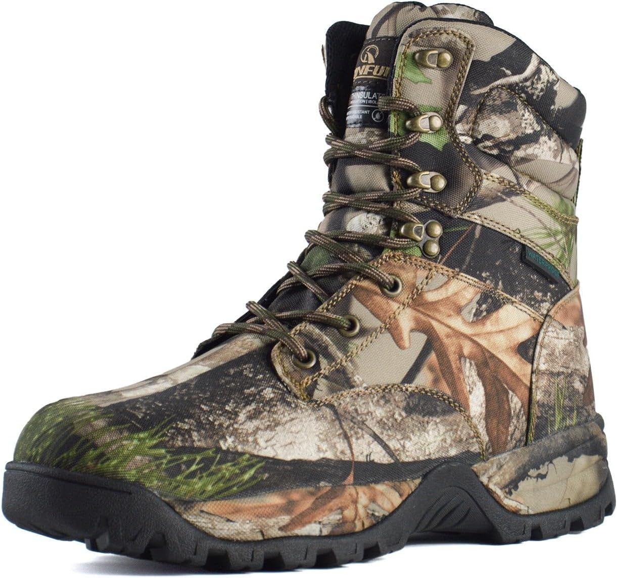 

Мужские водонепроницаемые легкие охотничьи ботинки R RUNFUN 7 с утеплителем, противоскользящие, для походов, утепление 200 г Thinsulate, коричневый