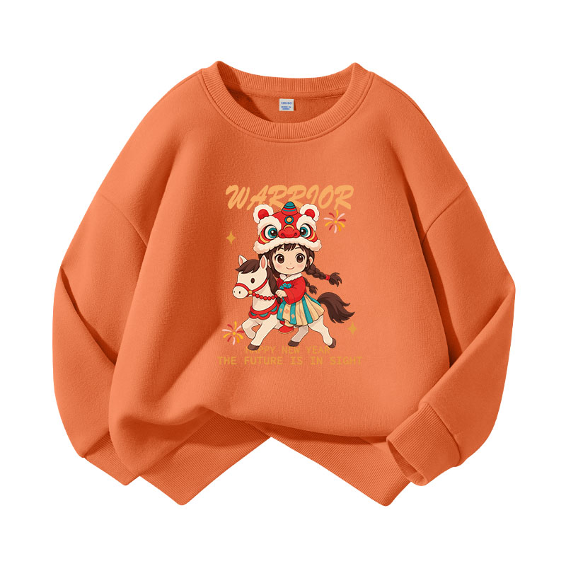 

Детский свитшот с круглым вырезом Moderate WARRIOR, warm оранжевый/riding girl
