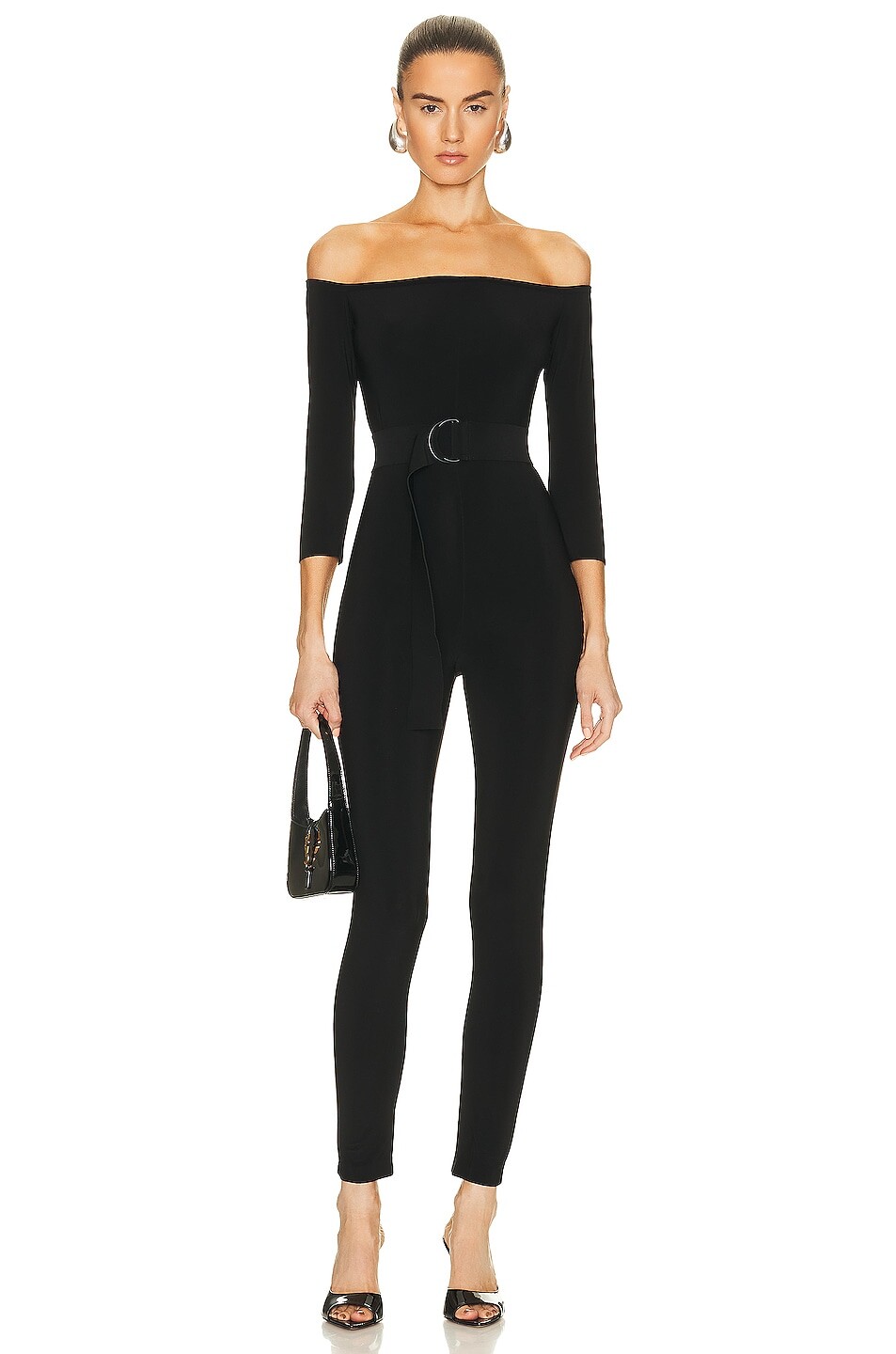 

Комбинезон Norma Kamali Off Shoulder Catsuit, черный