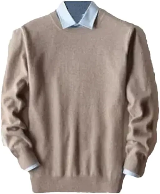 

Мужской кашемировый свитер с круглым вырезом и длинными рукавами