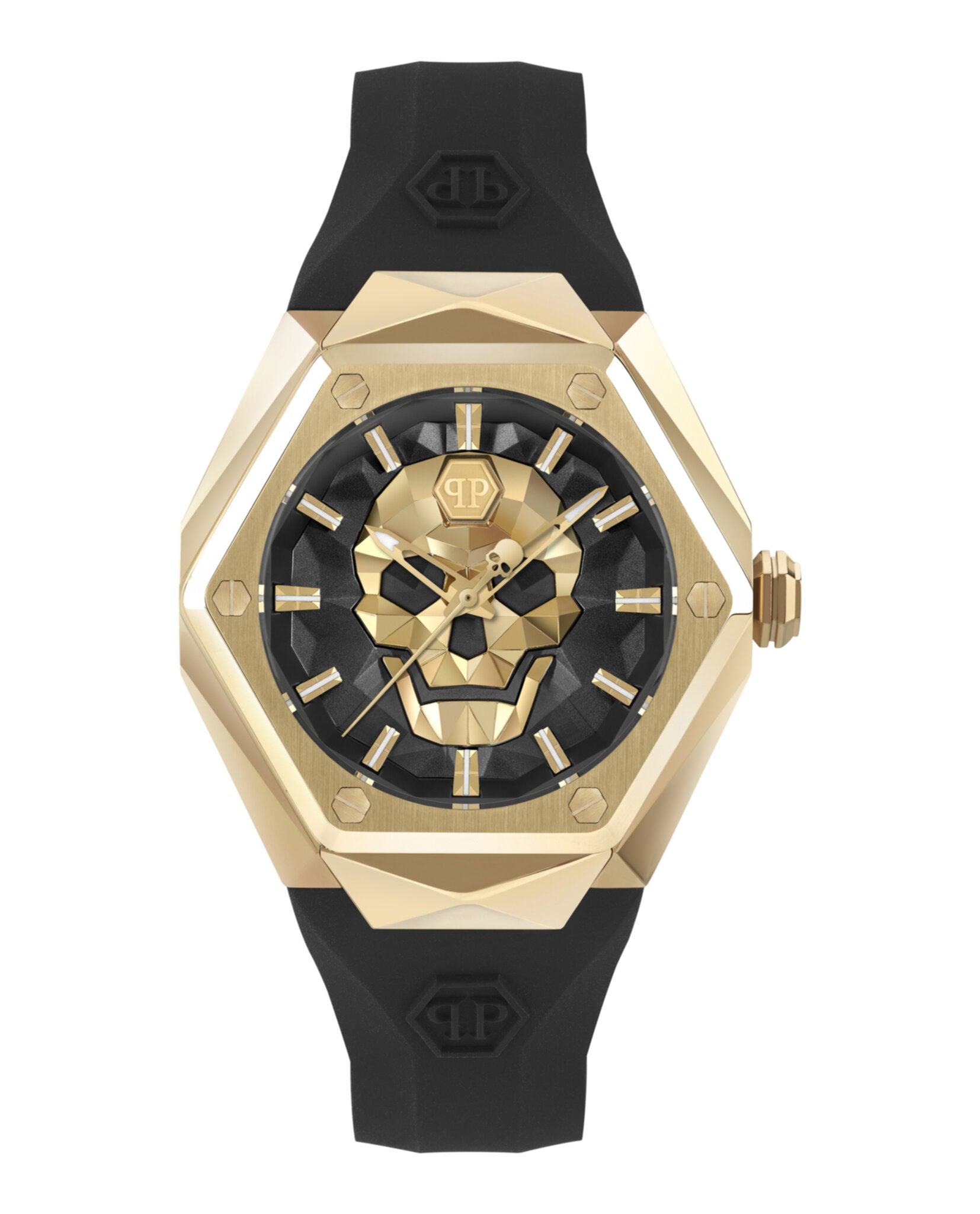 

Силиконовые часы $kull Spikes PHILIPP PLEIN, черный/золотой/черный