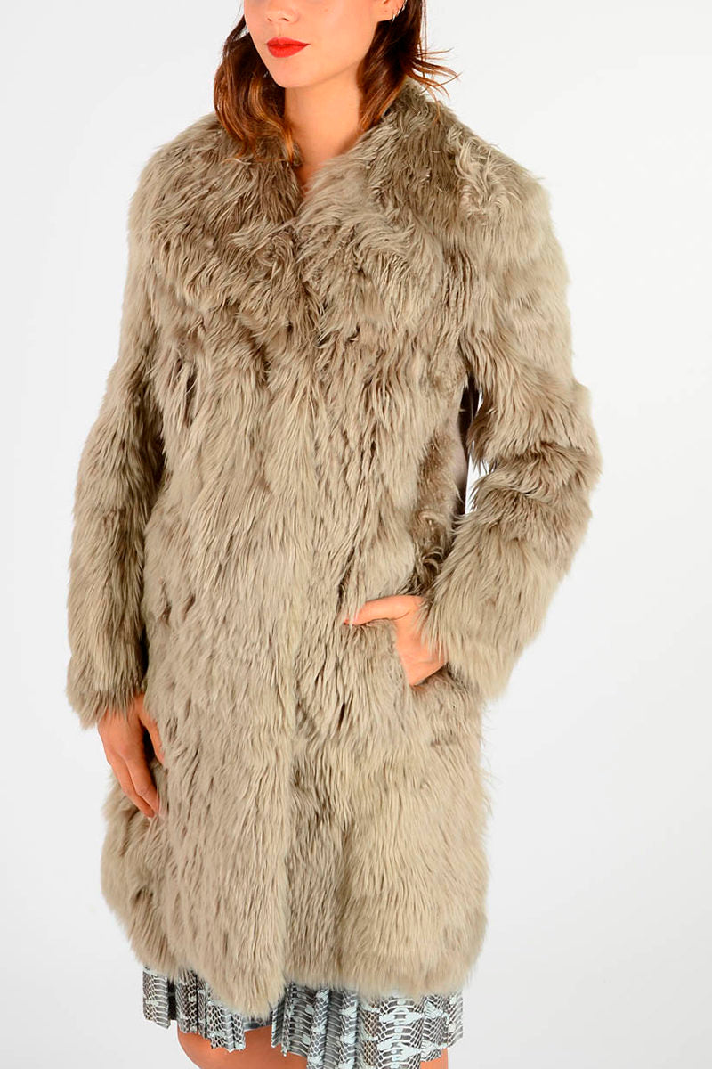 

Пальто из натурального меха альпака Maison Margiela MM1, бежевый