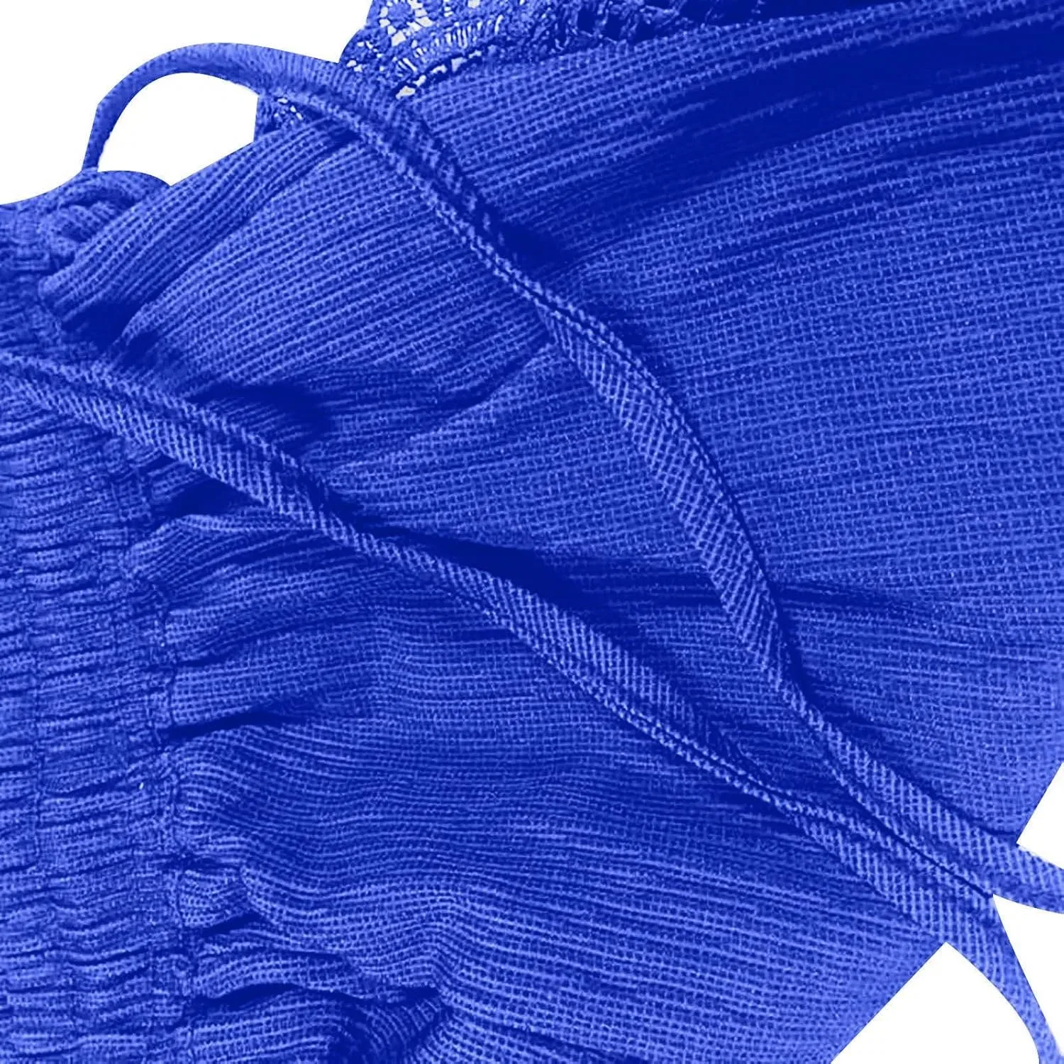 Женские шорты с завязками, эластичным поясом, кружевом, Generic, A05_blue — фото 2