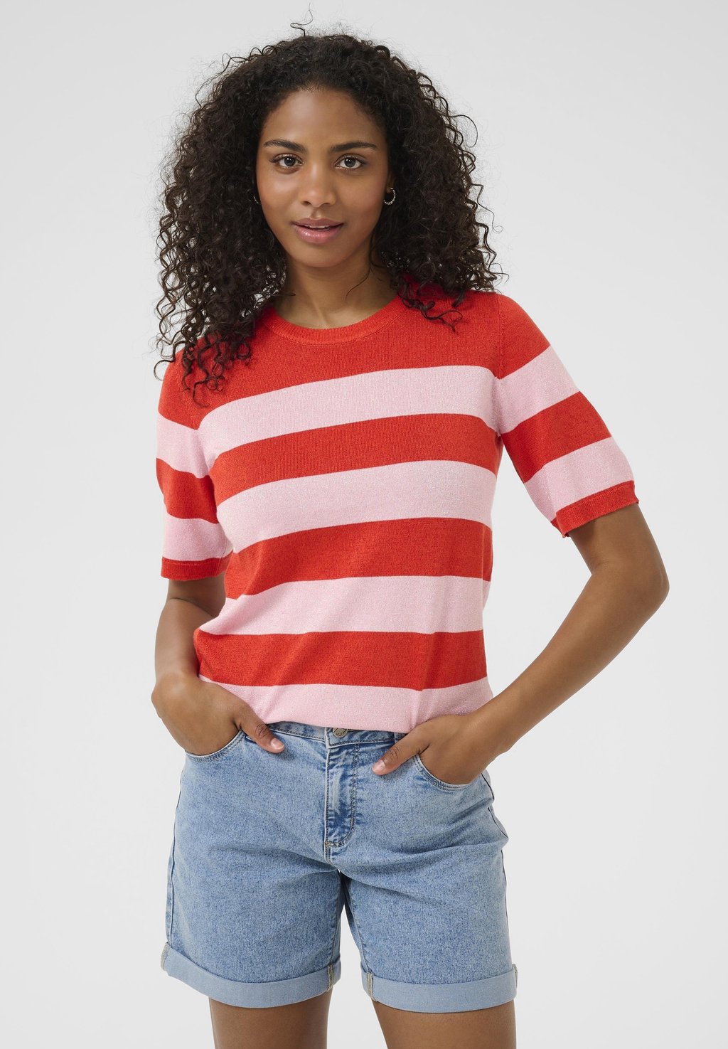 

Футболка с принтом KAREGINA STRIPED Kaffe, темно-красный