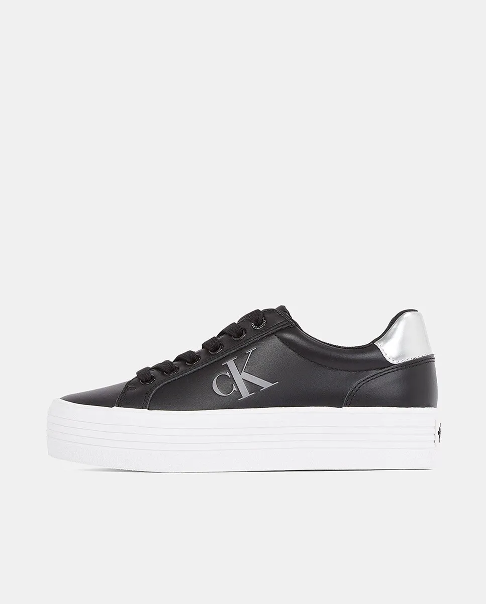 

Кожаные кроссовки на платформе Calvin Klein Jeans, черный