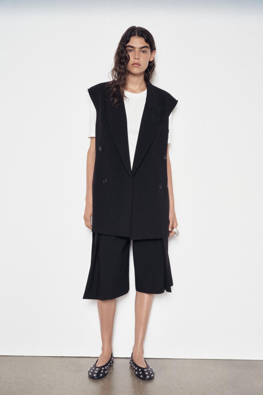 

Платье-жилет с поясом коллекция zw ZARA, черный