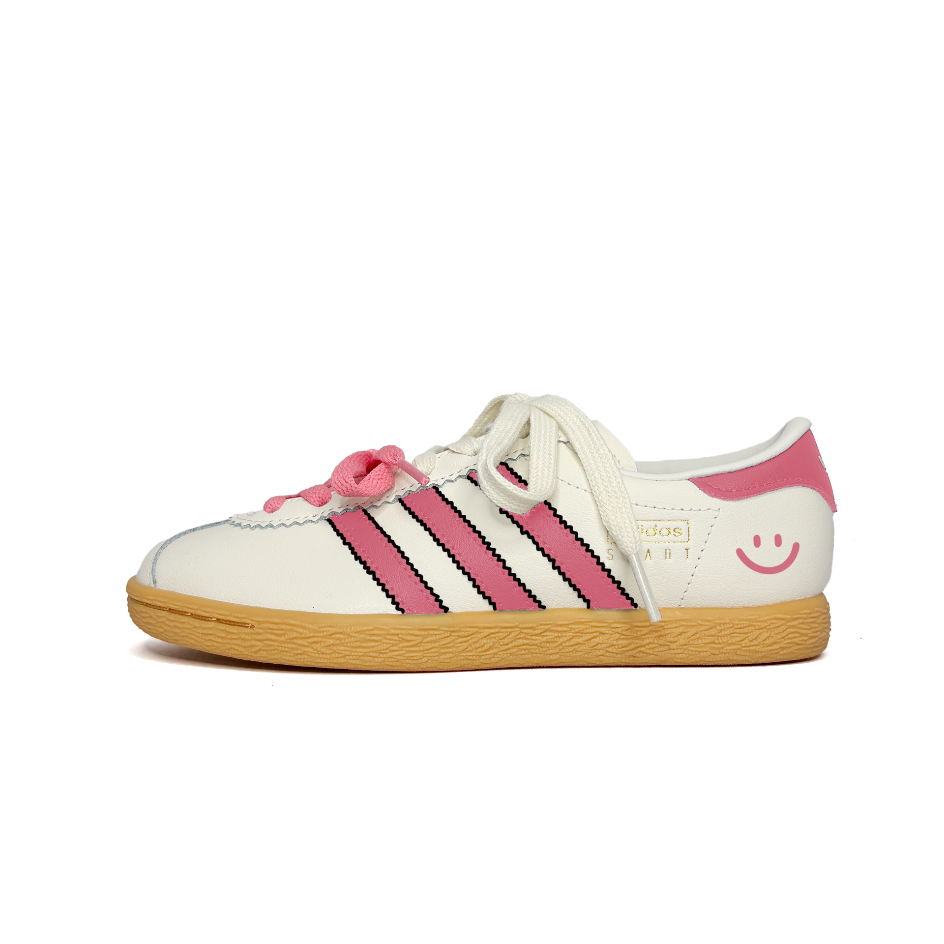 

Adidas Originals Stadt Smiley Face Abrasion Resistant Low top German Army Trainers Unisex Pink
