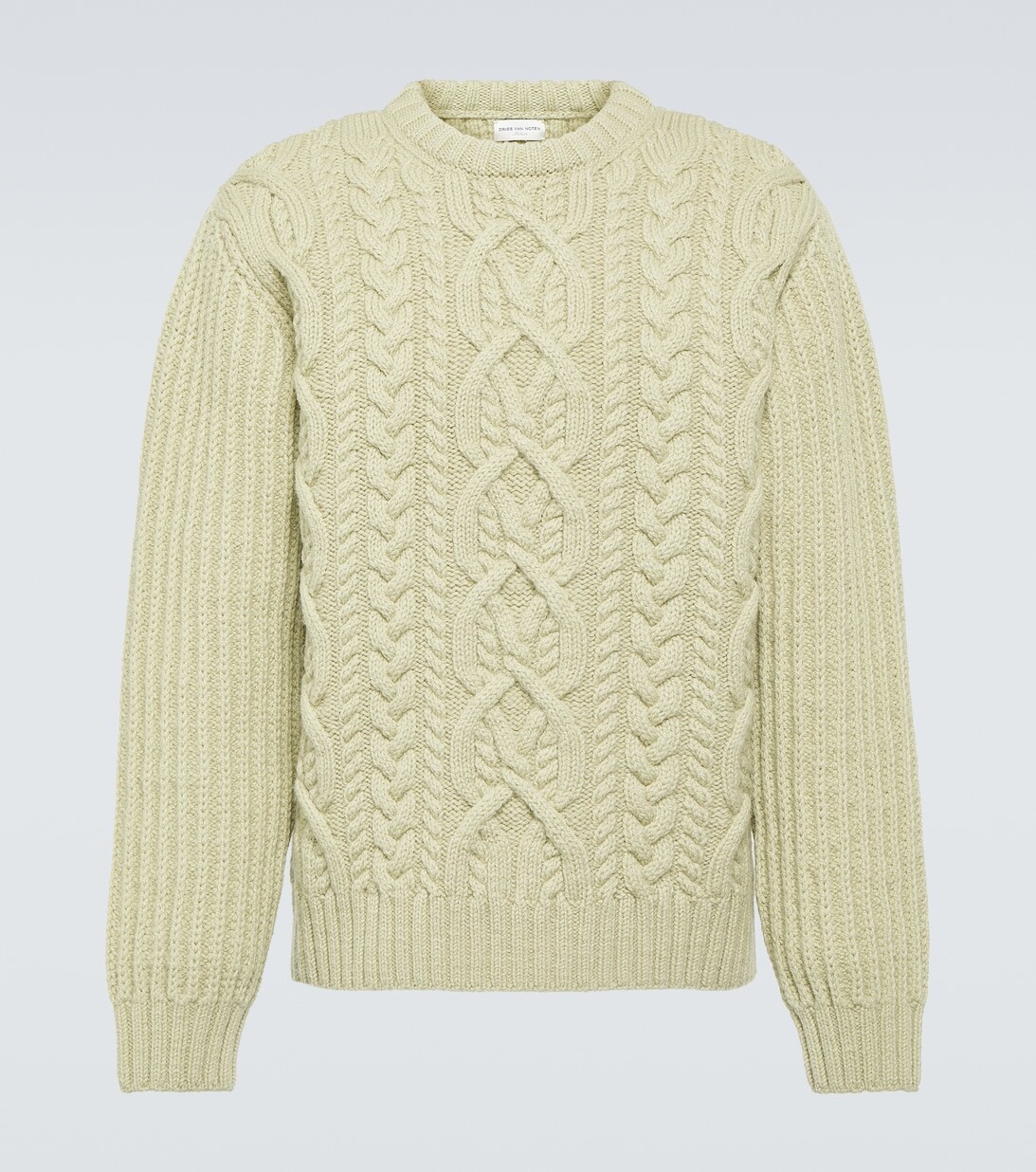 

Шерстяной свитер косой вязки Dries Van Noten, зеленый