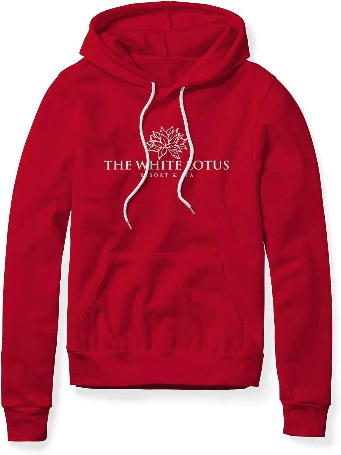 Худи на молнии, White Lotus Logo, белый, красный
