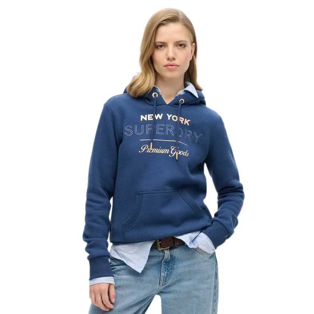 

Худи Superdry Luxe Metallic Logo, синий