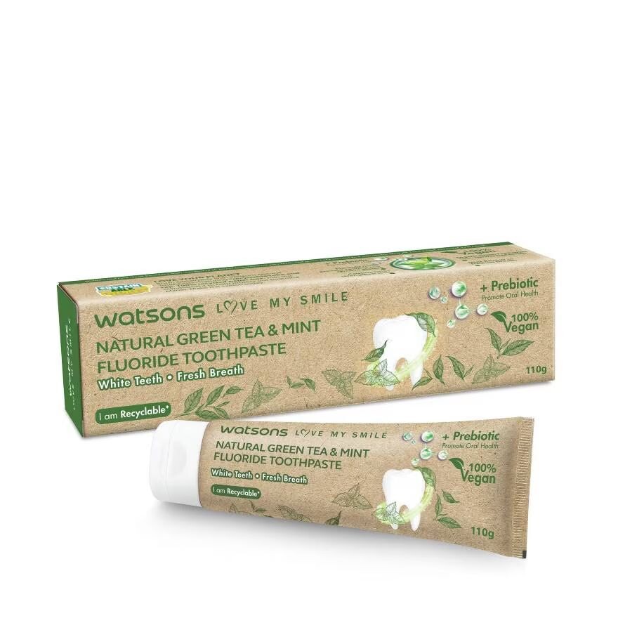 

Watsons Натуральная зубная паста с фтором и мятой "Зеленый чай" 110г