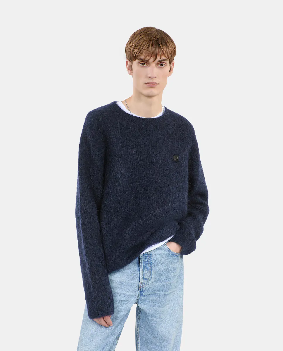 

Мужской шерстяной мохеровый свитер The Kooples, синий