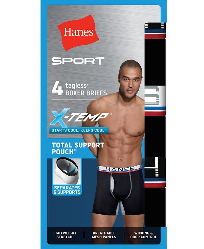 

Мужской Алтимат 4шт. Спортивные боксеры Hanes, черный