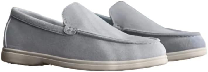 

Мужские слипоны HCHCTRY из хлопкового канваса, обувь для вождения с мягкой подошвой, дышащей подкладкой и низким каблуком, закругленным носком, для бизнесменов, синий