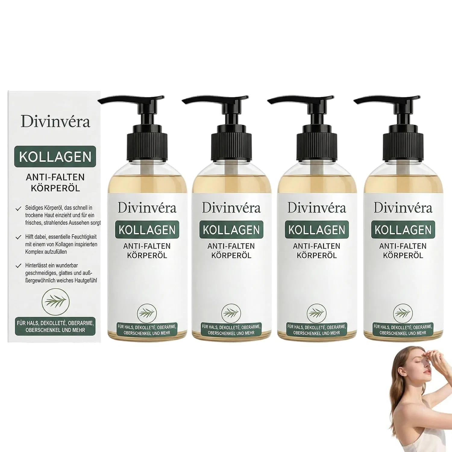 Антивозрастное масло для тела с коллагеном и витамином C Divinvéra (4 штуки) Topwal, 4 Bottles