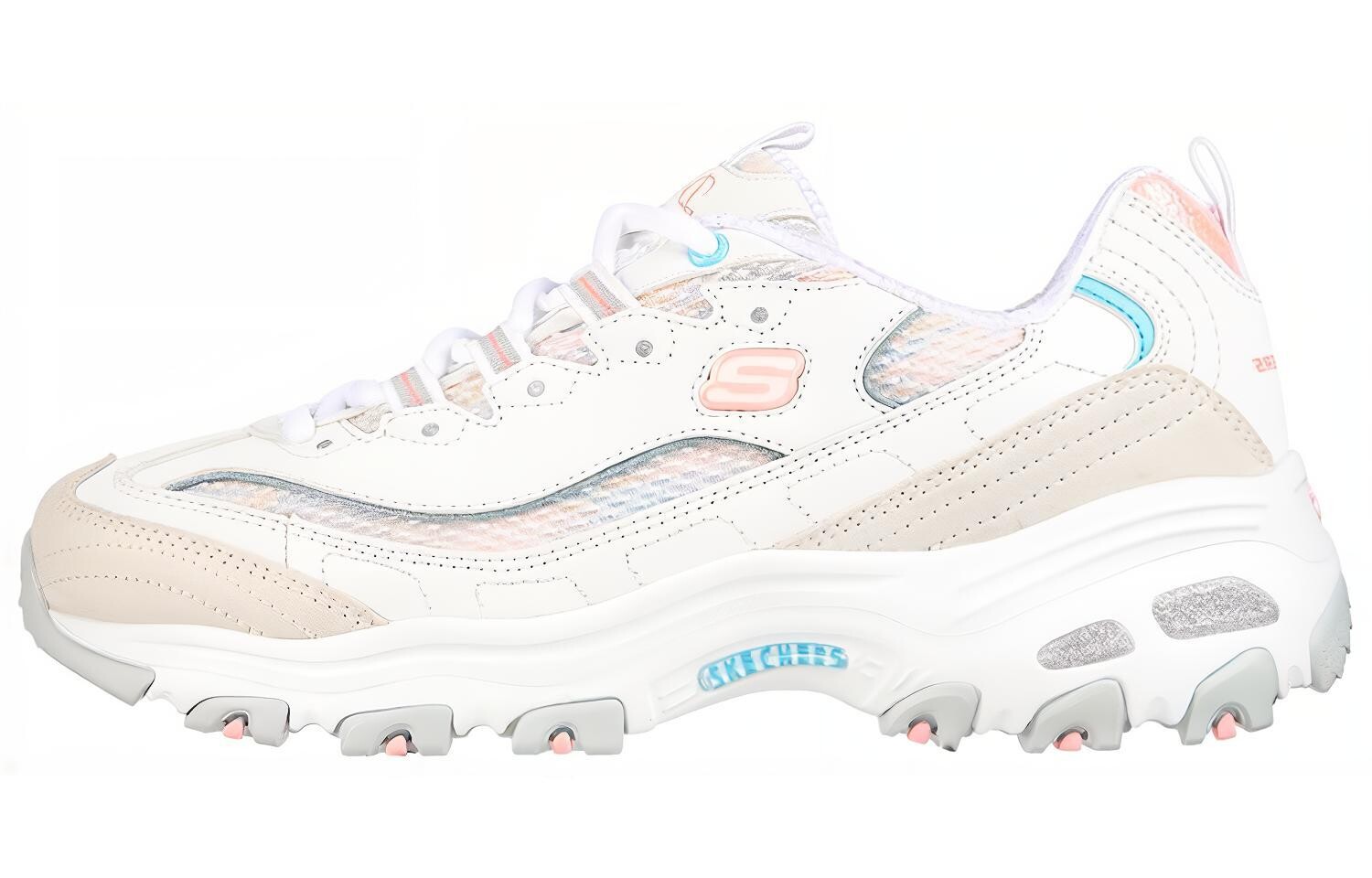 

Кроссовки женские толстые низкие белые пудрово-голубые серые Skechers, Белый, Кроссовки женские толстые низкие белые пудрово-голубые серые Skechers