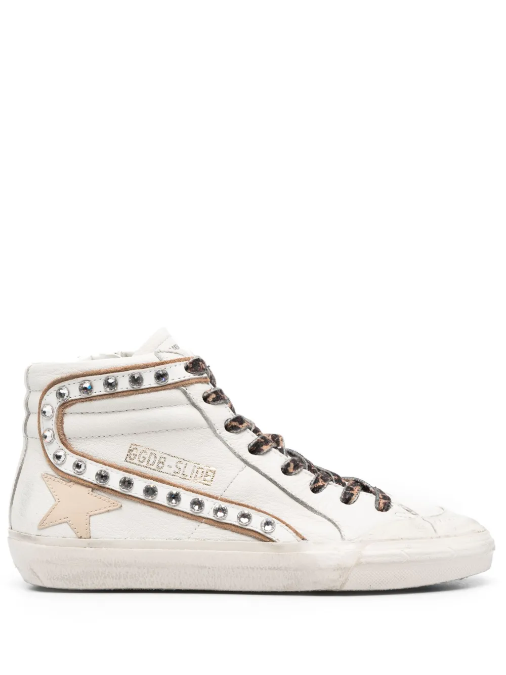 Высокие кеды Slide с кристаллами GOLDEN GOOSE, белый