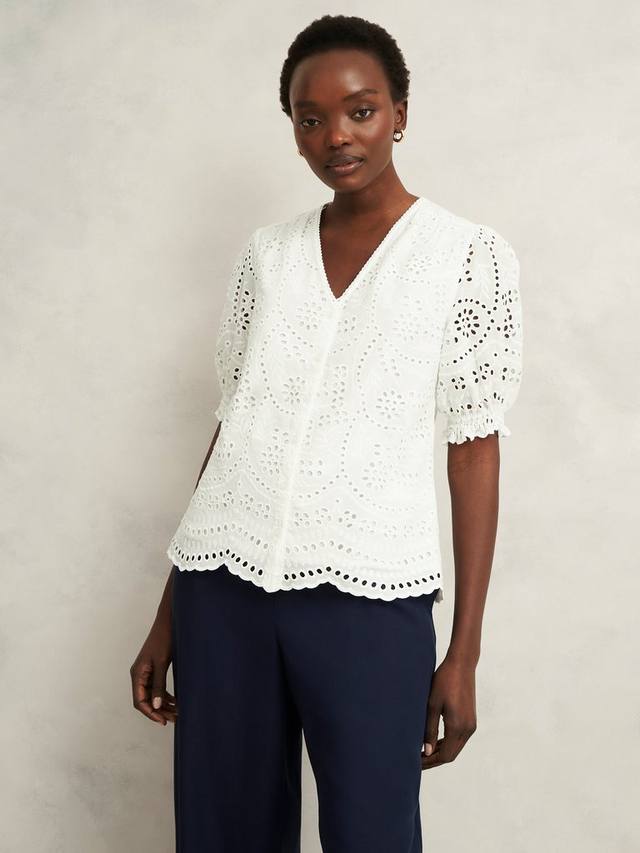

Английский топ от chiara broderie Hobbs, цвет Hobbs White