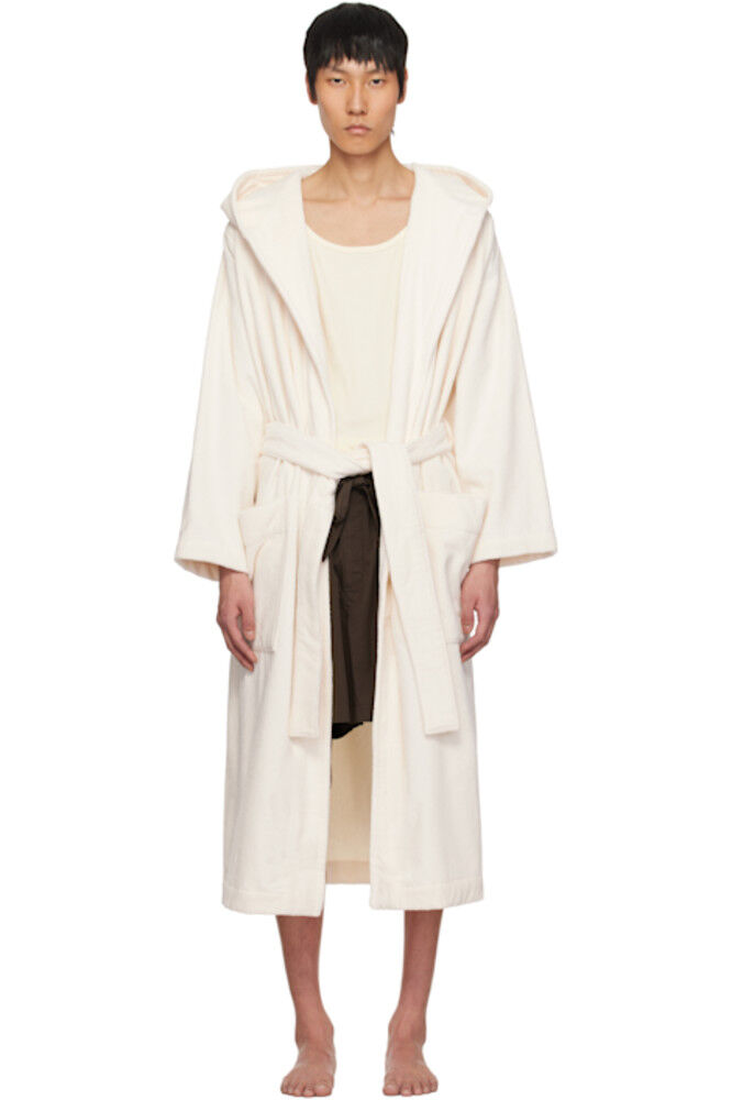 

Махровый халат с капюшоном цвета «Off-White» Tekla