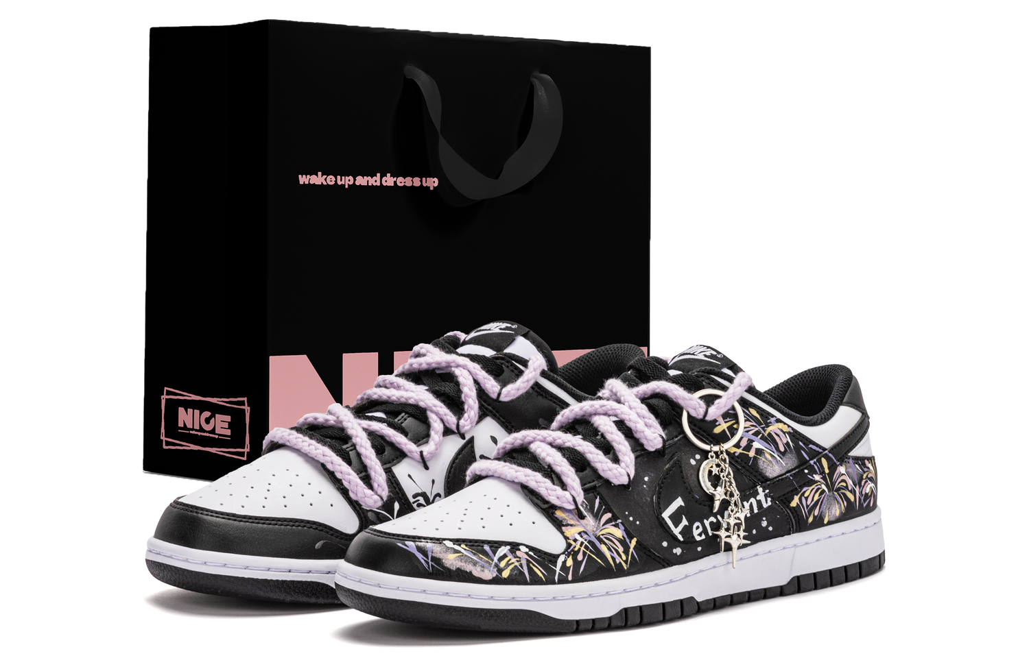 

Износостойкие дышащие кроссовки Dunk для скейтбординга низкие унисекс черные с фиолетовым Nike, черный фиолетовый