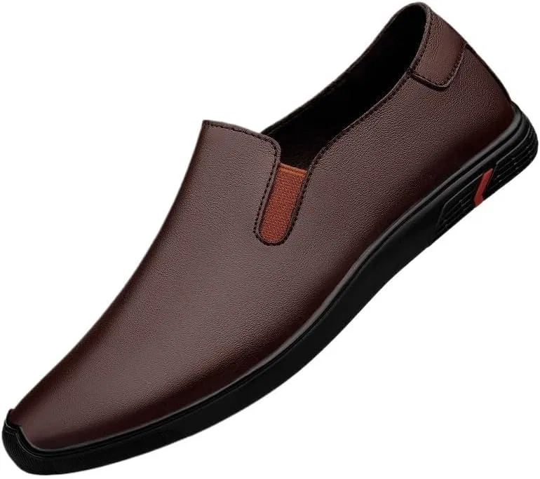 Туфли кожаные, повседневные, Loafers, коричневый UOPYNE