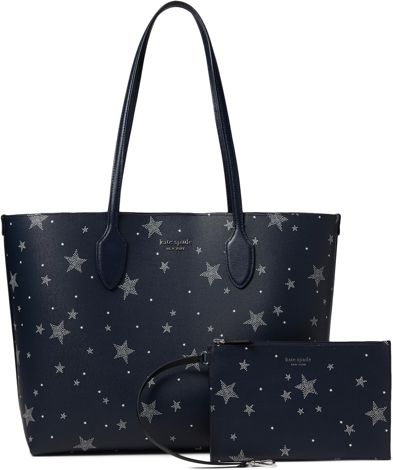 

Сумка-тоут Kate Spade New York Bleecker Starlight Printed PVC Large Tote, цвет Blazer Blue Multi
