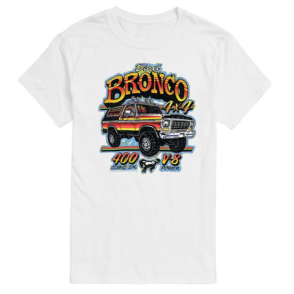 

Мужская футболка Ford Bronco V-8 с винтажным рисунком Licensed Character, белый