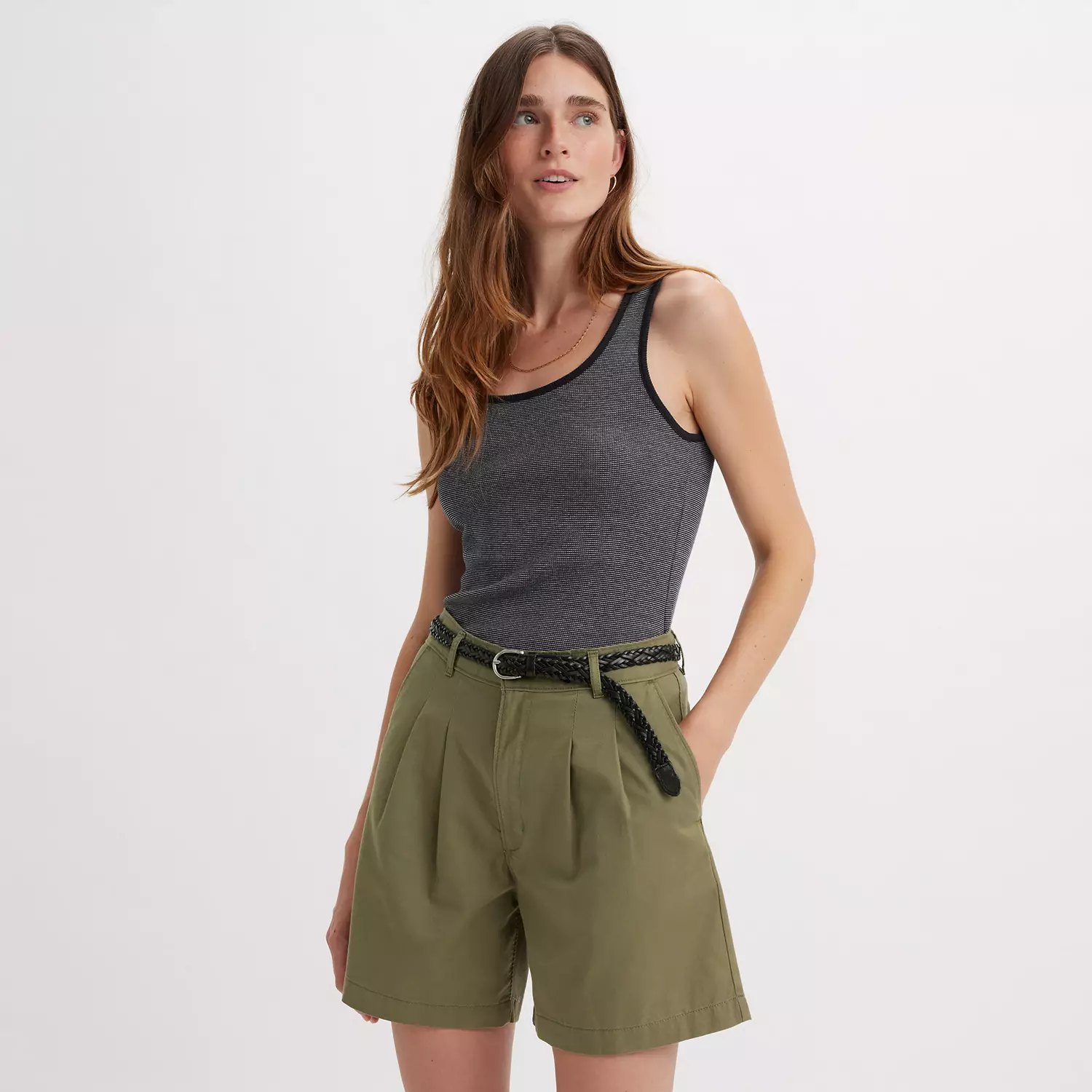 

Топ на бретелях Essential в рубчик Levi's, цвет Caviar - Black