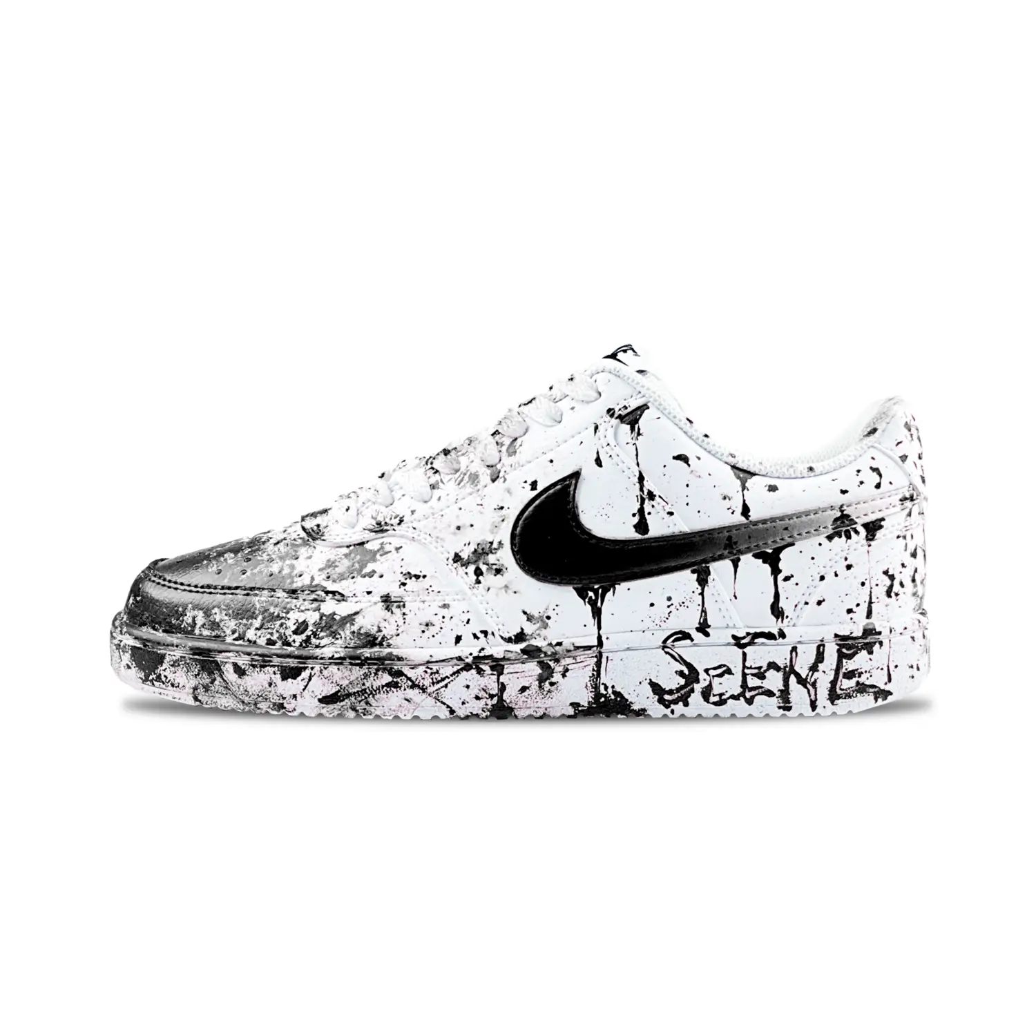 

Кроссовки Nike Court Vision 1 Skateboarding Shoes Men Low-top White/black, черный/белый