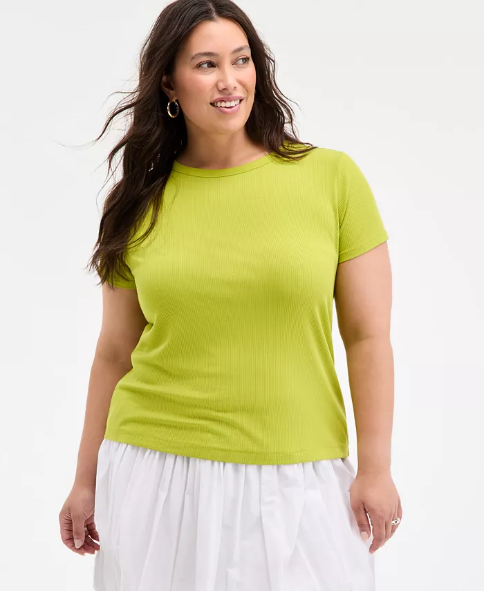 

Женская футболка с рубчиком, размеры XXS-4X On 34th, зеленый