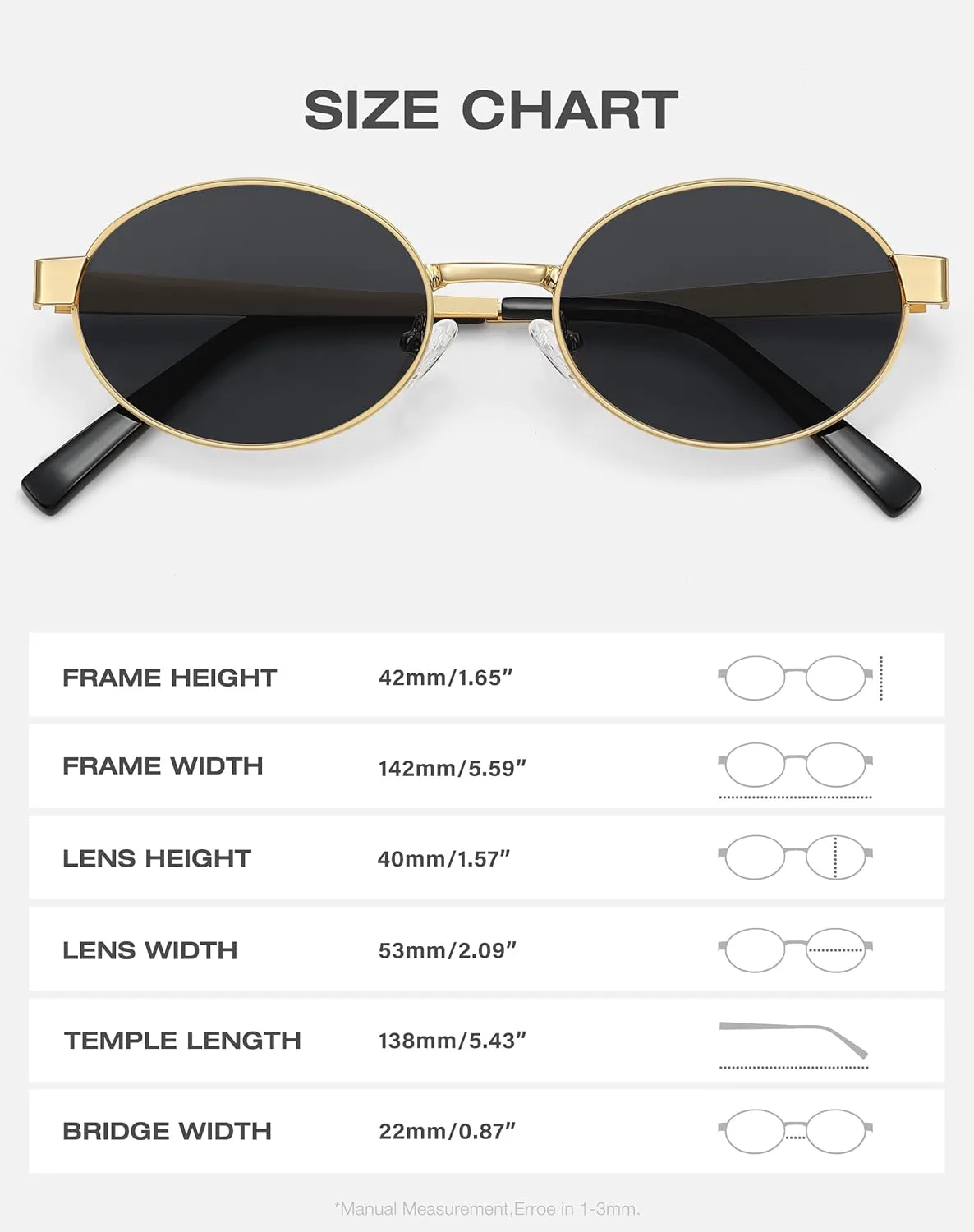 

Ретро-винтажные овальные солнцезащитные очки для женщин и мужчин | Модные очки в металлической оправе с защитой от УФ-излучения Fozono, Shiny Silver Frame/Black Lens