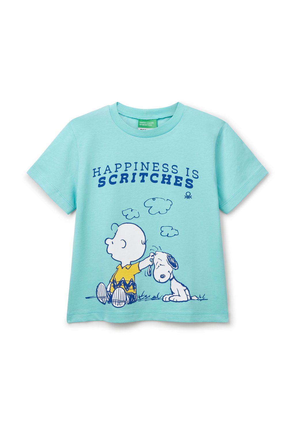 

Футболка с принтом WITH SNOOPY PEANUTS United Colors of Benetton, синий