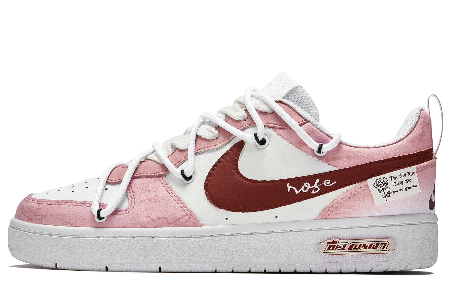 

Кроссовки Nike Court Borough Skateboard Shoes Women's Low-Top Pink/White, Белый, Кроссовки Nike Court Borough Skateboard Shoes Women's Low-Top Pink/White