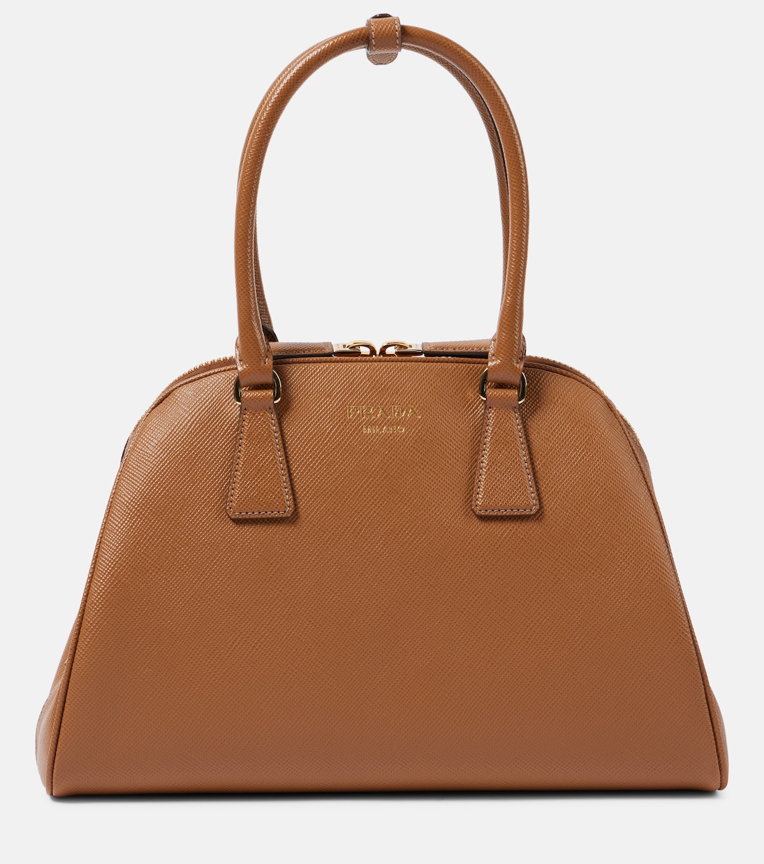 

Средняя кожаная сумка-тоут Prada, Caramel