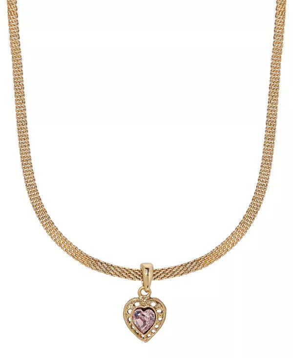 

Ожерелье-Цепочка с кристаллами в форме сердца 2028, purple