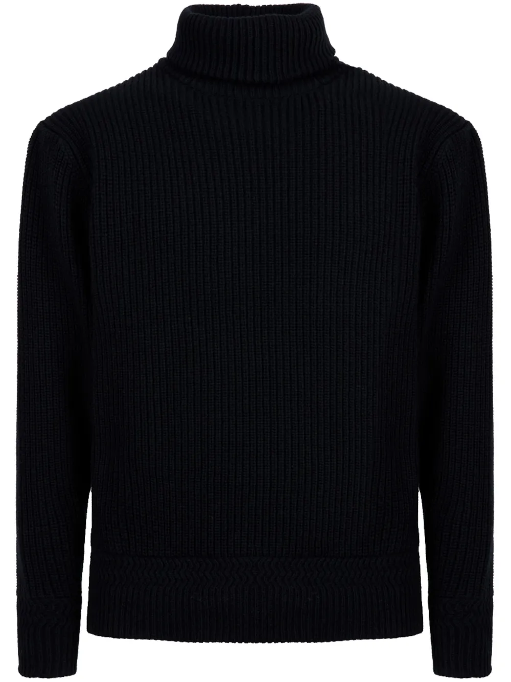 

Шерстяной джемпер в рубчик с высоким воротником Bally, синий