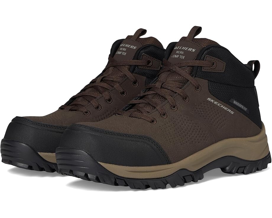 

Ботинки SKECHERS Work Relment - Erett Comp Toe, коричневый
