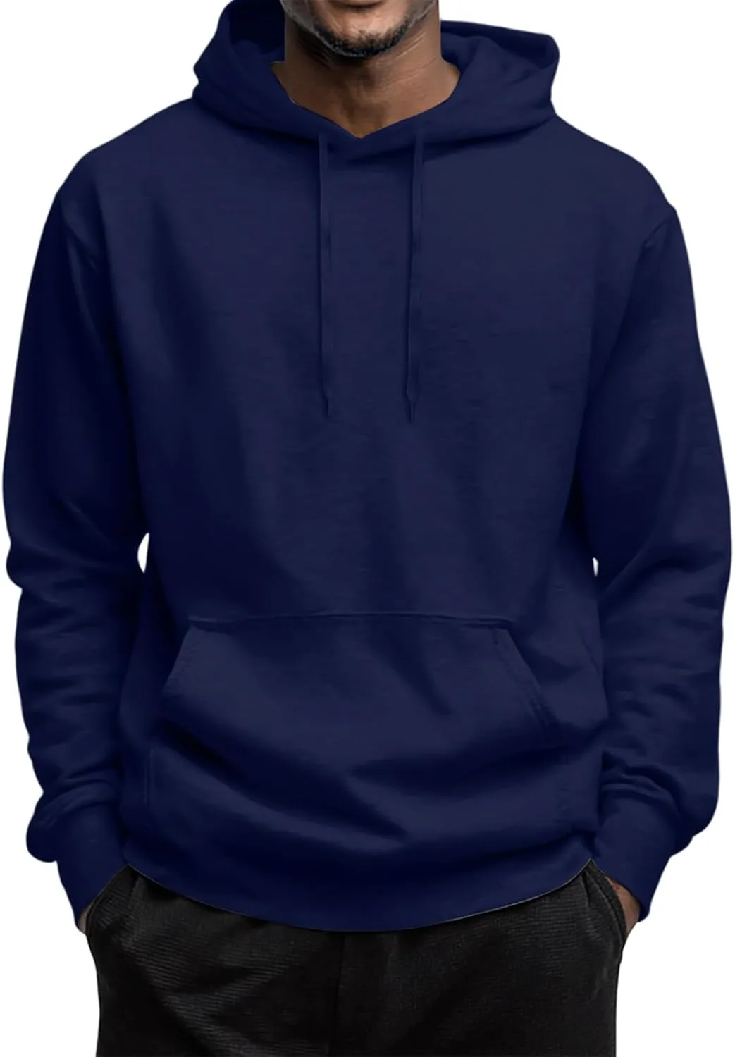 

Оверсайз худи для мужчин, флис, с кангой карманами tobchonp