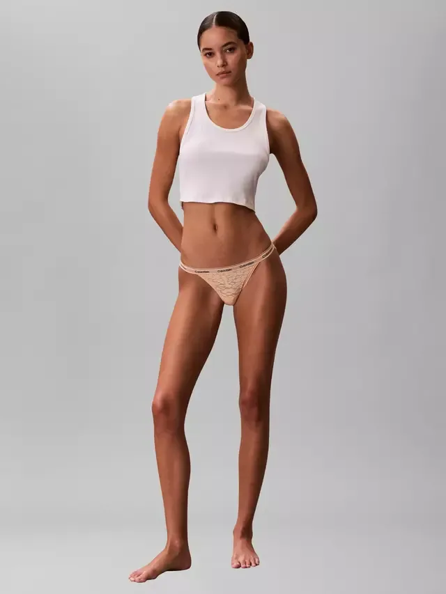 Кружевные трусики-бикини Icon Calvin Klein, Peach Bliss